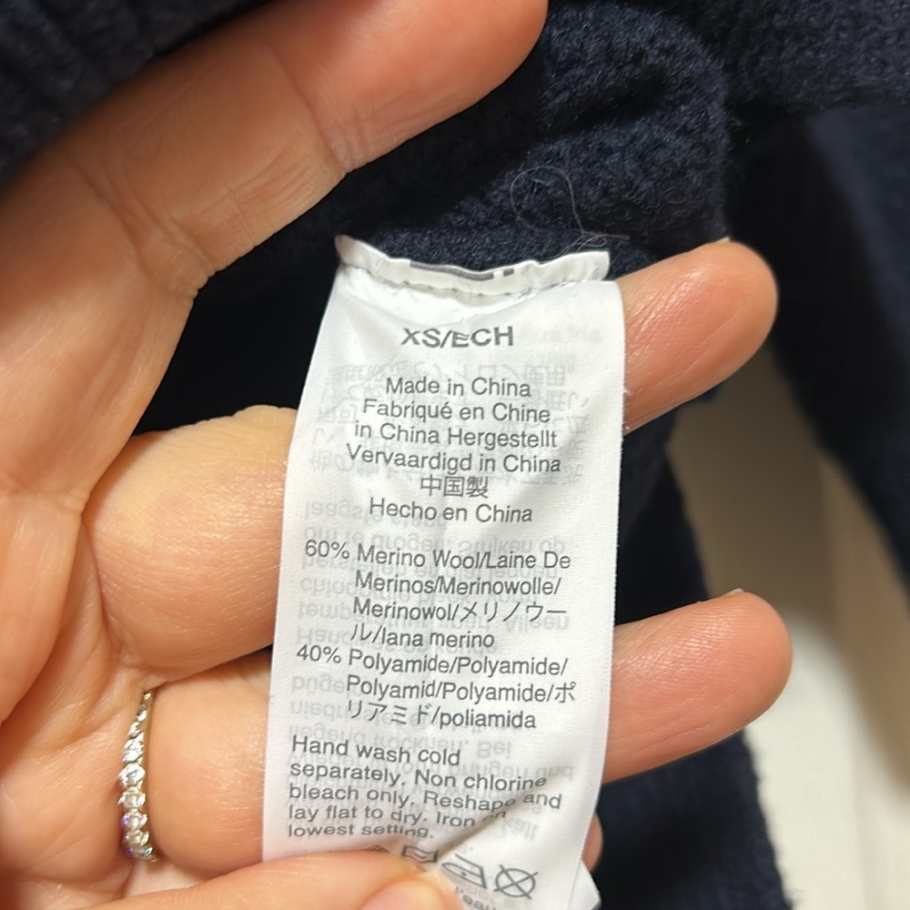 Madewell Patchwork Cableknit Tunic Navy Sweater -… - image 8